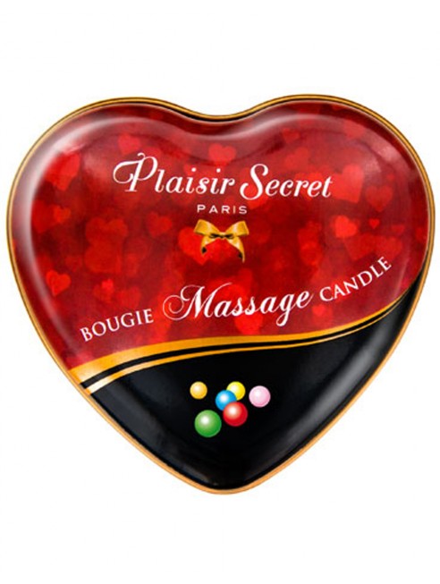 Grossiste Plaisir Secret Mini bougie de massage bubble gum boîte coeur 35ml
