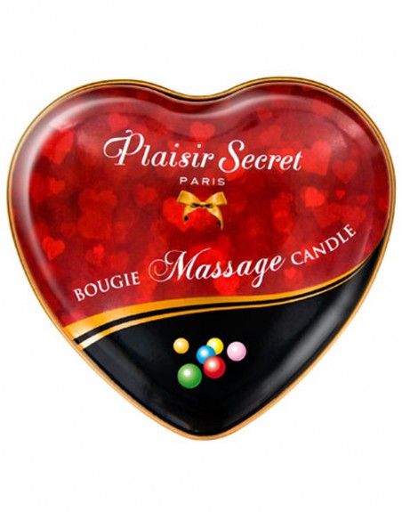 Grossiste Plaisir Secret Mini bougie de massage bubble gum boîte coeur 35ml