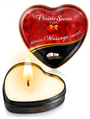 Grossiste Mini bougie de massage noix de coco boîte coeur 35ml