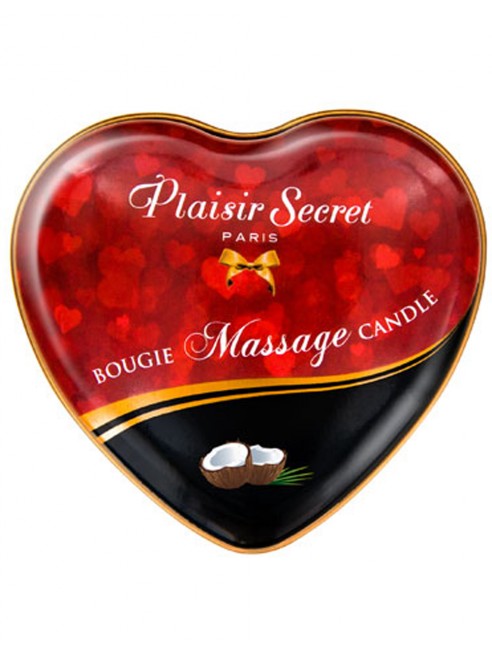 Grossiste Mini bougie de massage noix de coco boîte coeur 35ml