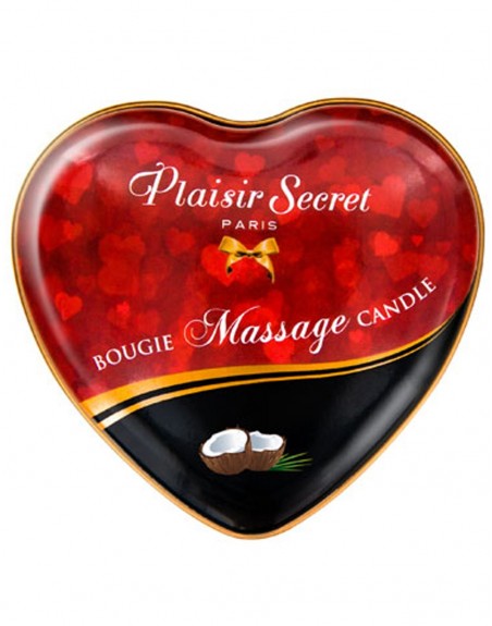 Grossiste Mini bougie de massage noix de coco boîte coeur 35ml