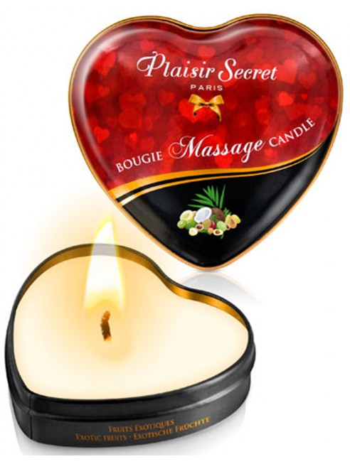 Grossiste Plaisir Secret dropshipping Mini bougie de massage fruits exotiques boîte coeur 35ml