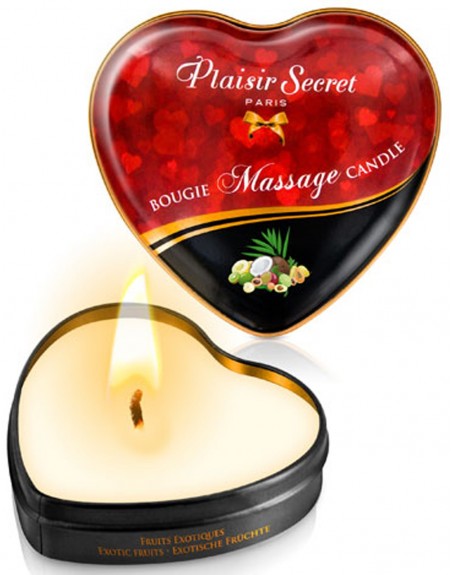 Grossiste Plaisir Secret dropshipping Mini bougie de massage fruits exotiques boîte coeur 35ml