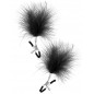 Pinces à seins pression réglable grande plumeau noir - CC5700690010
