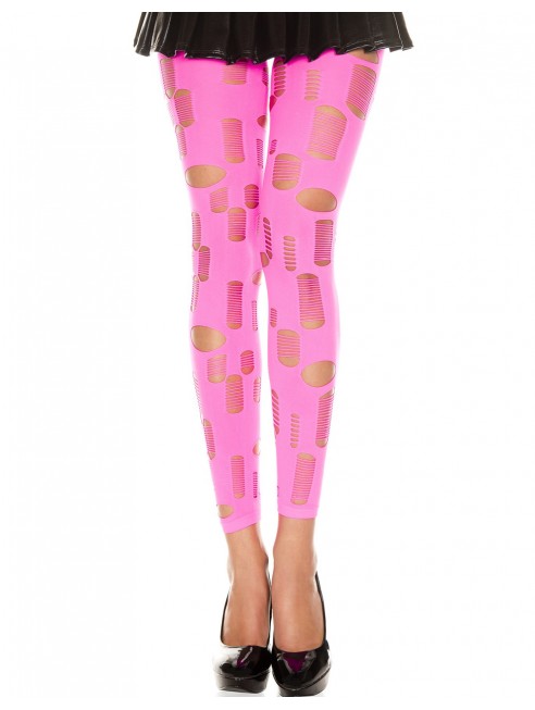 Grossiste legging sexy Legging rose fluo ajouré