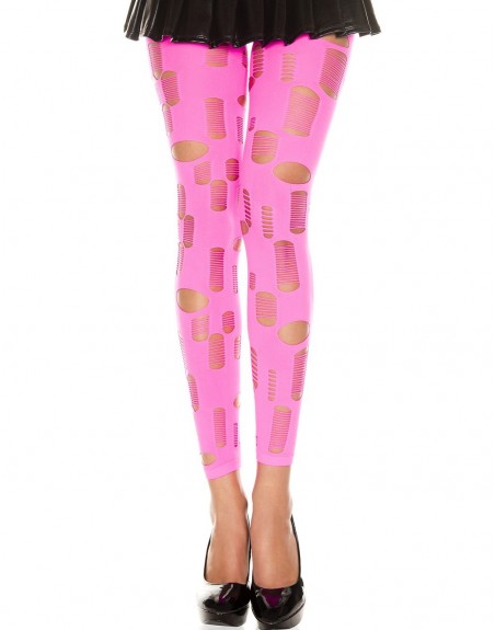 Grossiste legging sexy Legging rose fluo ajouré