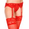 Fournisseur dropshipping Porte-jarretelles rouge avec string dentelle florale