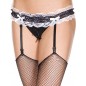 Porte-jarretelles noir et dentelle blanche string intégré - MH7719BKW Porte-jarretelles noir et dentelle blanche string intégré - MH7719BKW