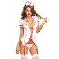 Costume guêpière d'infirmière avec string et coiffe - DG9774