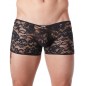 Boxer noir en fine dentelle avec légère transparence - LM706-67BLK Boxer noir en fine dentelle avec légère transparence - LM706-67BLK