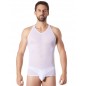 V-shirt blanc fine maille avec transparence - LM92-76WHT V-shirt blanc fine maille avec transparence - LM92-76WHT