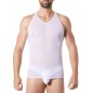 V-shirt blanc fine maille avec transparence - LM92-76WHT V-shirt blanc fine maille avec transparence - LM92-76WHT