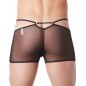 Boxer noir suspendu fine maille transparente et ornements - LM804-67BLK Boxer noir suspendu fine maille transparente et ornements - LM804-67BLK