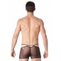 Boxer noir suspendu fine maille transparente et ornements - LM804-67BLK Boxer noir suspendu fine maille transparente et ornements - LM804-67BLK