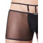 Boxer noir suspendu fine maille transparente et ornements - LM804-67BLK Boxer noir suspendu fine maille transparente et ornements - LM804-67BLK