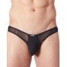 Grossiste lingerie homme dropshipping String noir sexy avec fine résille