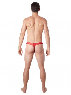 Grossiste dropshipping lingerie homme String rouge sexy avec fine résille