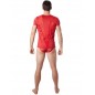 T-Shirt rouge doux avec bandes résille col rond et zip - LM805-81RED T-Shirt rouge doux avec bandes résille col rond et zip - LM805-81RED