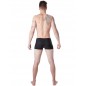 Boxer noir glamour avec fines rayures - LM806-67BLK Boxer noir glamour avec fines rayures - LM806-67BLK