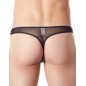 String noir sexy maille transparente et bande style cuir - LM807-57BLK String noir sexy maille transparente et bande style cuir - LM807-57BLK