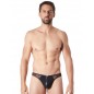 String noir sexy maille transparente et bande style cuir - LM807-57BLK String noir sexy maille transparente et bande style cuir - LM807-57BLK