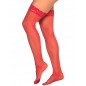 Bas nylon rouges autofixants jarretières dentelle - MAL1094RED Bas nylon rouges autofixants jarretières dentelle - MAL1094RED