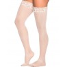 Grossiste lingerie Mapalé Bas nylon blancs autofixants jarretières dentelle