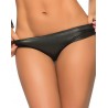 Grossiste lingerie sexy Tanga noir wetlok froncée sur les fesses