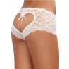 Grossiste dropshipping Shorty blanc de dentelle ouvert et ajouré sur les fesses forme coeur