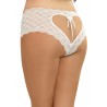 Fournisseur dropshipping Shorty blanc grande taille de dentelle ouvert et ajouré sur les fesses forme coeur