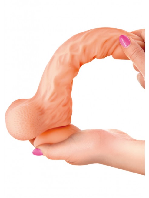 grossiste dropshipping Gode réaliste ventouse va-et-vient prépuce testicules billes mouvantes 22cm