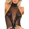 Fournisseur dropshipping Bodystocking noir résille effet body string et jarretelles