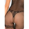 Fournisseur dropshipping Bodystocking noir résille effet body string et jarretelles