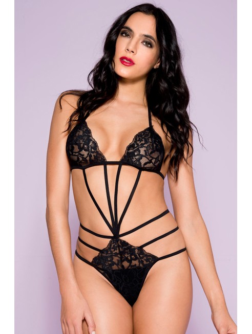 Grossiste dropshipping Body string noir dentelle et ornements