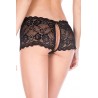 Grossiste lingerie Shorty noir dentelle ouvert sur les fesses