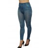 Fournisseur dropshipping Legging bleu style jean moulant avec impressions sur poches