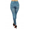Fournisseur dropshipping Legging bleu style jean moulant avec impressions sur poches