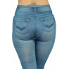 Fournisseur dropshipping Legging bleu style jean moulant avec impressions sur poches