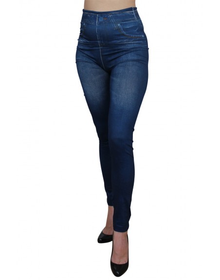 Grossiste mode féminine Legging bleu style jean neuf