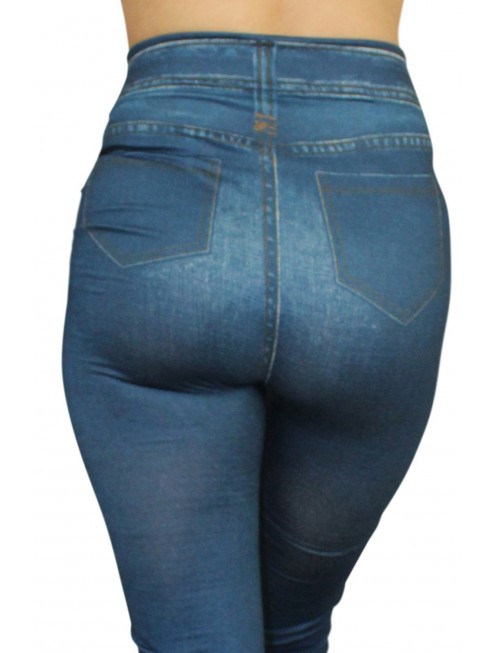 Grossiste mode féminine Legging bleu style jean neuf