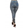 Grossiste dropshipping Legging bleu effet jean délavé imprimé léopard