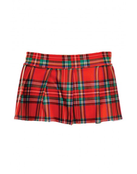 Mini-jupe plissée rouge style ecossais - ML25074RED