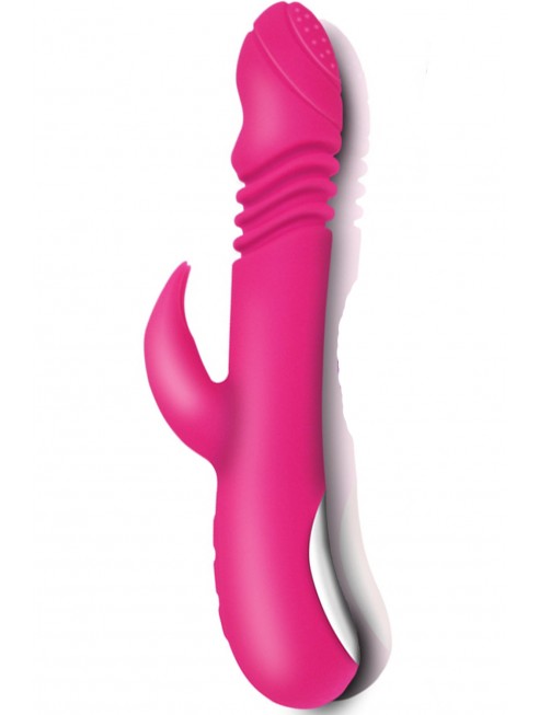 grossiste sextoys Vibromasseur rabbit va-et-vient chauffant 7 programmes USB