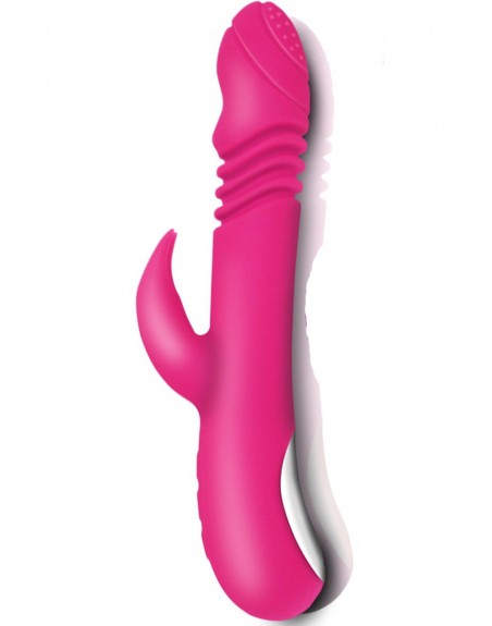 grossiste sextoys Vibromasseur rabbit va-et-vient chauffant 7 programmes USB