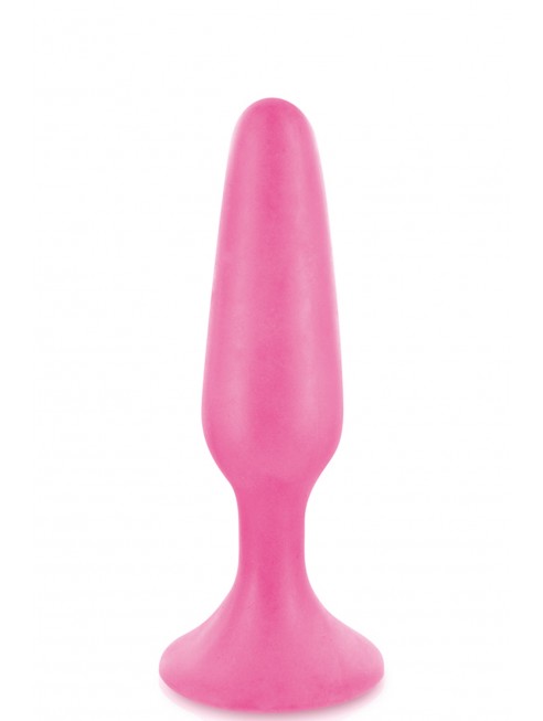 Grossiste sextoys Plug anal ventouse rose court base large