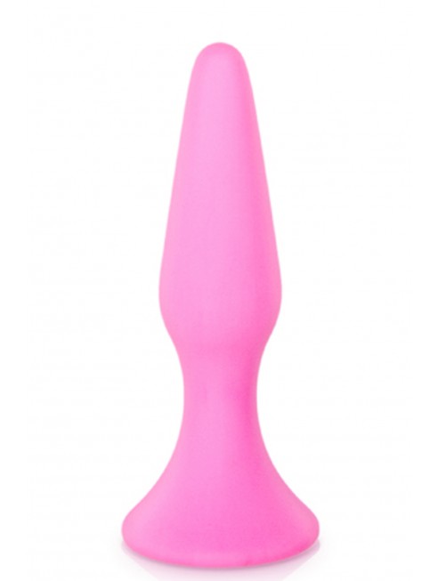 Plug anal ventouse rose moyen base large