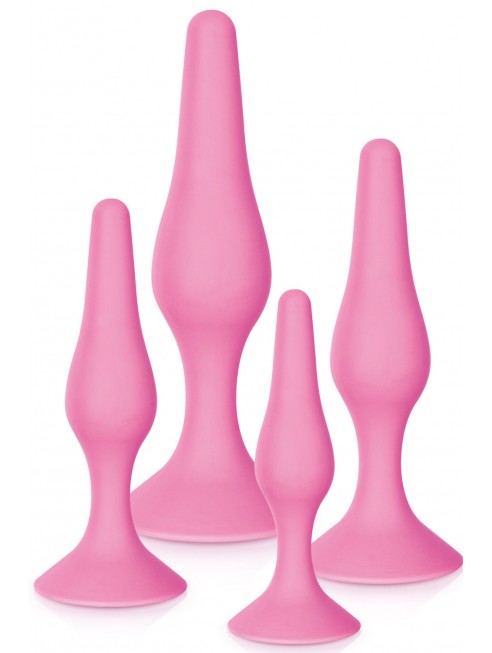 Grossiste sextoys Coffret 4 plugs plaisir anal rose