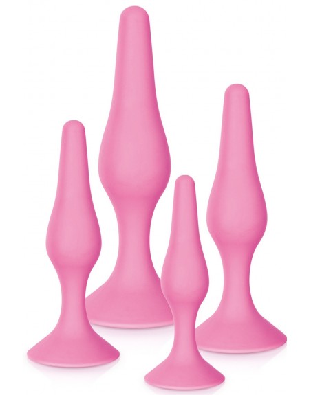 Grossiste sextoys Coffret 4 plugs plaisir anal rose