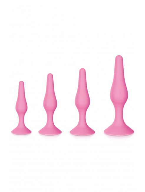 Grossiste sextoys Coffret 4 plugs plaisir anal rose