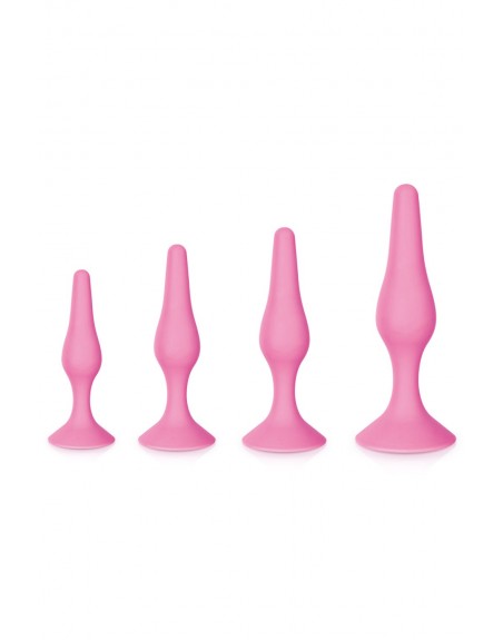 Grossiste sextoys Coffret 4 plugs plaisir anal rose